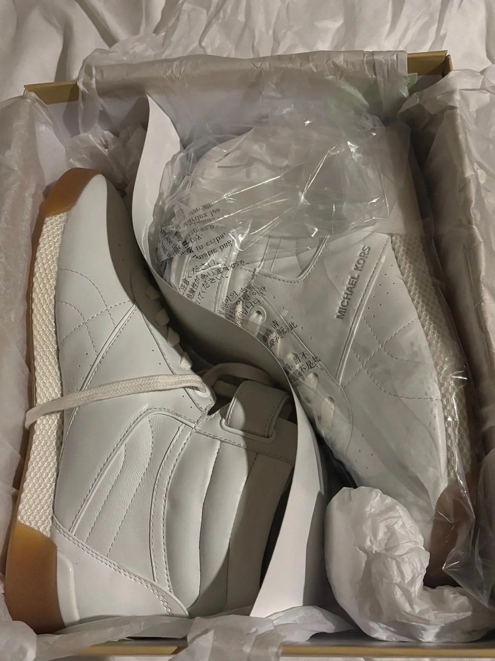 Michael Kors white leather